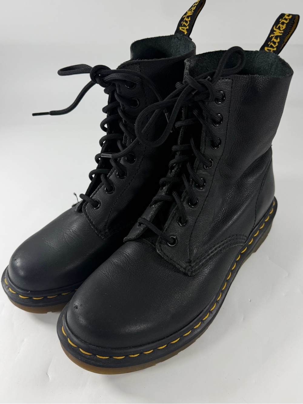 Dr. Martens 1460 Pascal Black Leather 8 Eye Combat Boots Womens 7 Mens 6